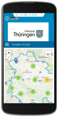 Firmen in Thüringen auf dem Smartphone. Mit TYPO3-Browser und -Leaflet. 