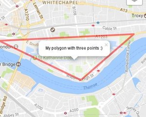 Ein Polygon in London: Mit TYPO3 kann man jetzt sogenannte Vektor-Layer in interaktive Karten malen. Leaflet und der Browser - responsive TYPO3 ohne PHP - machen es möglich. 
