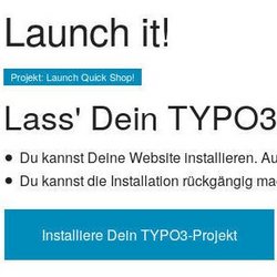 Launch Quick Shop! E-Commerce mit TYPO3 
