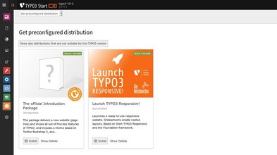 Launch TYPO3 Start!: Die erste Distribution neben dem offiziellen TYPO3-Paket in TYPO3 10. 