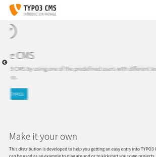 Mit dem Slick Slider kannst Du beliebige Inhaltselemente bewegen wie Text, Bilder, eingebetette Videos oder HTML-Code. Hier: Beispiel mit dem TYPO3-Introduction-Package. 