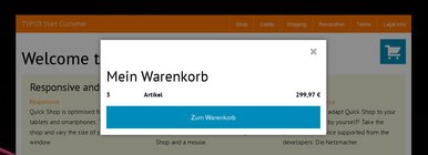 Quick Shop - responsive E-Commerce for TYPO3: Der Mini-Warenkorb mit Caddy 