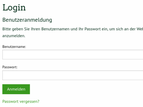 TYPO3 GRÜNE: Login am Frontend 