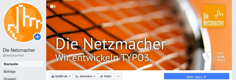 Unternehmens-Website der Netzmacher bei facebook: Wir entwickeln TYPO3 