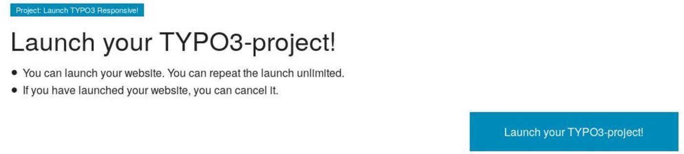 Launch Dein TYPO3-Projekt: mit einem Klick eine schlüsselfertige Website generieren.