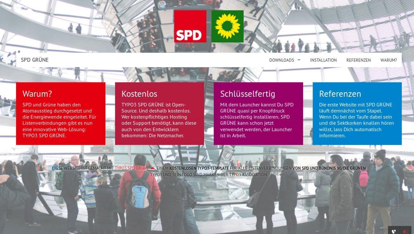 spdgruene.de: Die neue Adresse für rot-grüne Zusammenarbeit mit TYPO3