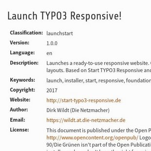 Handbuch Launch TYPO3 Responsive! (launchstart) 