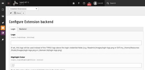 TYPO3 Backend Styling: Extension Backend 