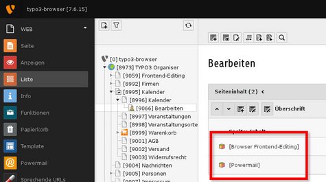 TYPO3-Frontend-Editing mit zwei Plugins: Browser und Powermail 