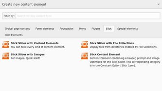 Für jeden Fall: Mit dem Slick-Slider können beliebige Inhaltselemente, Bilder, Inhalte ganzer Datei-Verzeichnisse sowie ein für den Slider optimiertes Inhaltselement bewegt werden. 