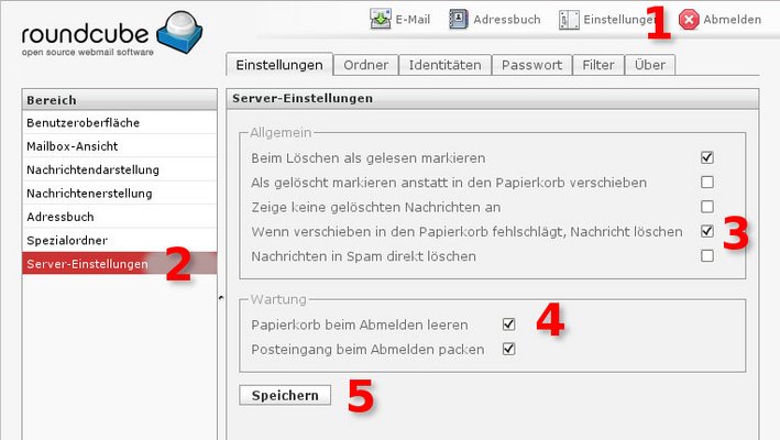 Die Netzmacher: Einstellungen für das Löschen von E-Mails