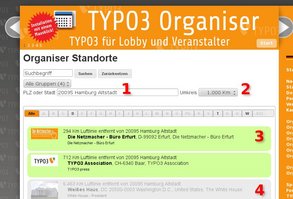 Live Example mit TYPO3-Organiser 