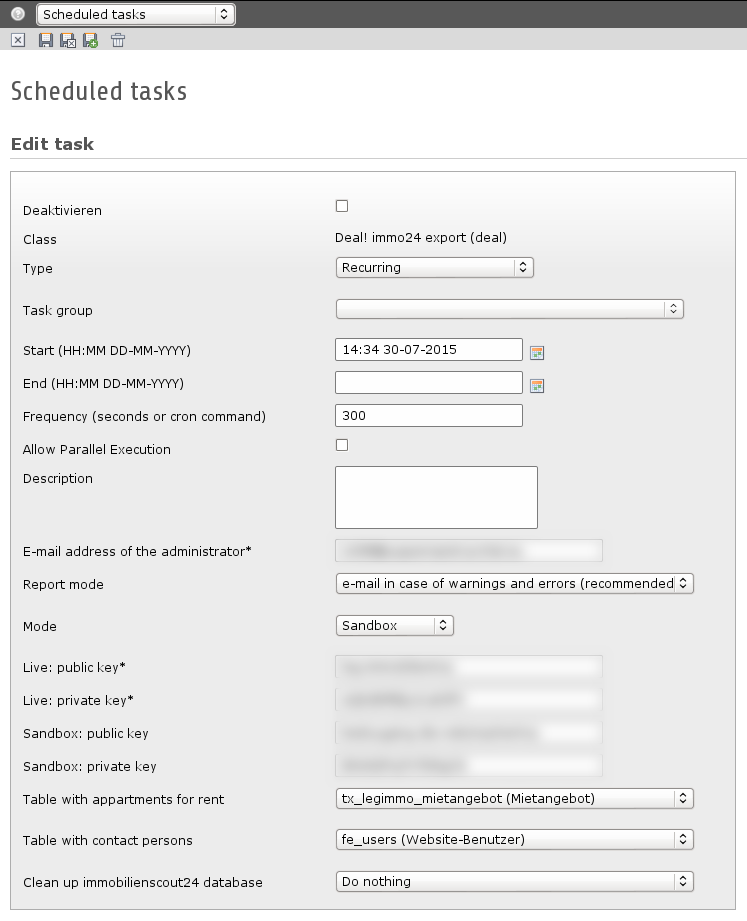 TYPO3 für Immobilienscout 24: Die Mietwohnungen werden alle 5 Minuten per Task automatisch aktualisiert 