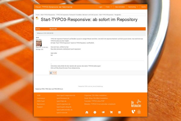 Desktop-Version: MM-Forum mit Start TYPO3 Responsive! 