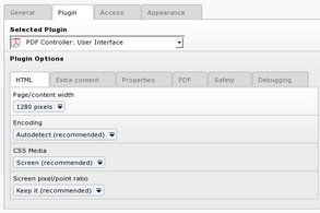 Das User Interface für die Einrichtung des PDF-Downloads 