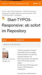 Smartphone-Version: MM-Forum mit Start TYPO3 Responsive! 