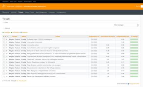 Liste erledigter Aufgaben (Tickets) 