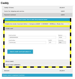 TYPO3 Warenkorb Caddy: E-Payment kann kostenlos getestet werden 