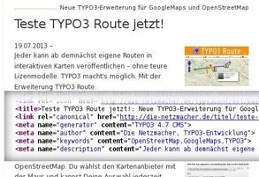 Für Suchmaschinen optimierte TYPO3-Website 