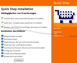Installation mit einem Mausklick - der Quick Shop Installer 