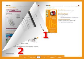 Flip it! Blättern in einem TYPO3-Handbuch. 1: mit der Maus. 2: mit dem Menü. Testen? Siehe Link am Ende der Meldung. 