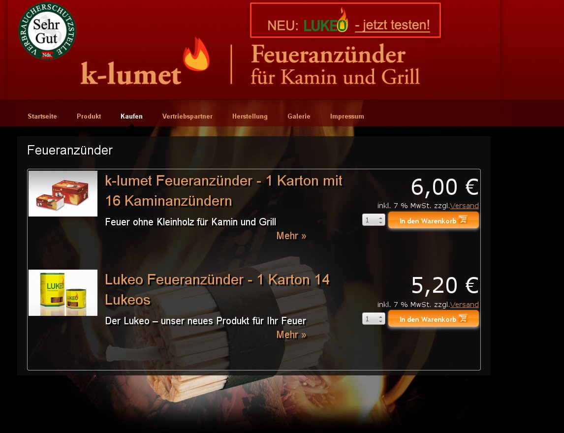 Zertifizierter Shop auf k-lumet.de