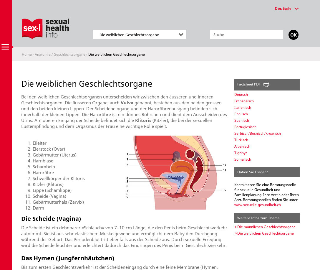 TYPO3-PDF-Controller: sex-i.ch, das Schweizer Portal zu sexueller Gesundheit